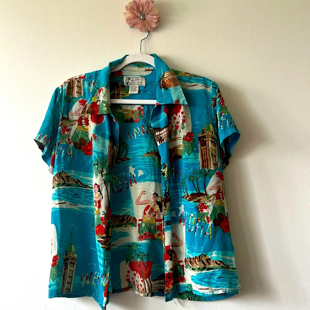Vintage Hawaii Aloha Silk Shirt Large by Avanti